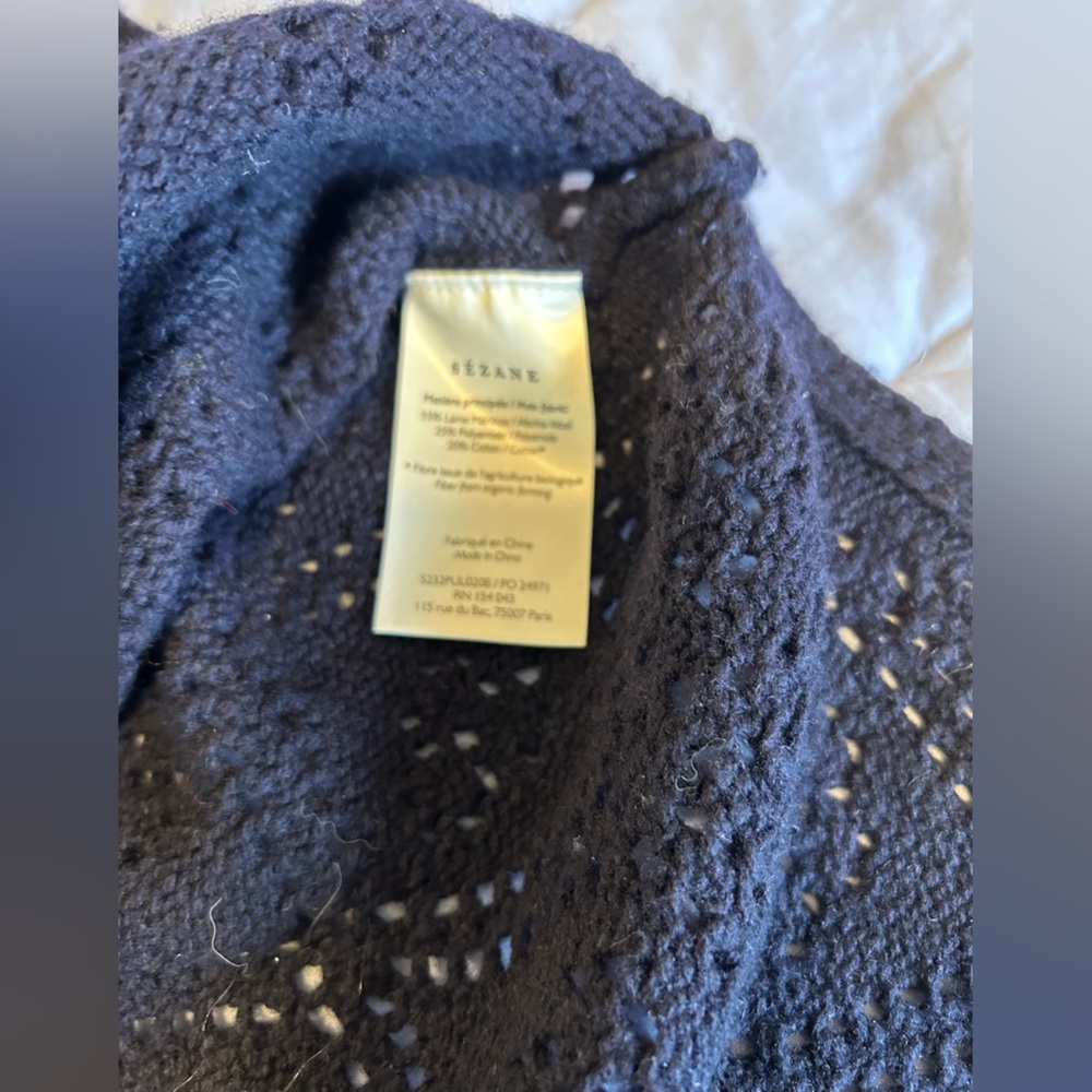 Sezane Laurie Jumper in Navy Blue Size M - Picture 11 of 12